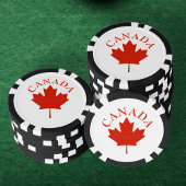 Canada Red & White Canadian Flag Maple Leaf Poker Chips