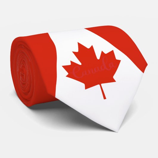 Canada Red White Canadian Flag Maple Leaf Stropdas (Opgerold)