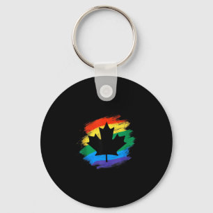 Canada regenboog esdoornblad lgbtq trots vintage sleutelhanger