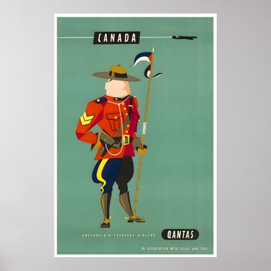 Canada Reisposter Mountie Kunst Qantas Airline Poster (Voorkant)