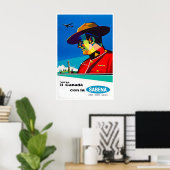 Canada Reisposter Sabena Airlines Kunst Mountie Poster (Thuiskantoor)