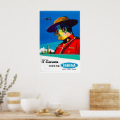 Canada Reisposter Sabena Airlines Kunst Mountie Poster (Keuken)