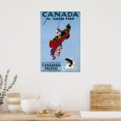 Canada Reisposter Visserij Kunst Retro Print (Keuken)