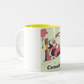 Canada  reisposter voor bevers tweekleurige koffiemok (Voorkant links)