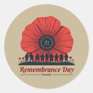 Canada Remembrance Day - Eerbetoon aan veteranen Ronde Sticker