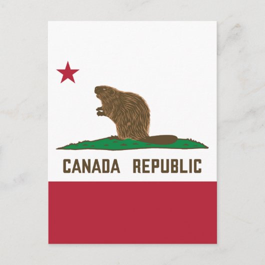 Canada Republiek California Flag Beaver Briefkaart (Voorkant)