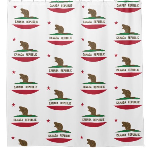 Canada Republiek California Flag Beaver Douchegordijn (Voorkant)