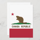 Canada Republiek California Flag Beaver Kaart (Voorkant / Achterkant)