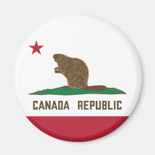 Canada Republiek California Flag Beaver Magneet
