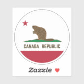 Canada Republiek California Flag Beaver Sticker (Vel)