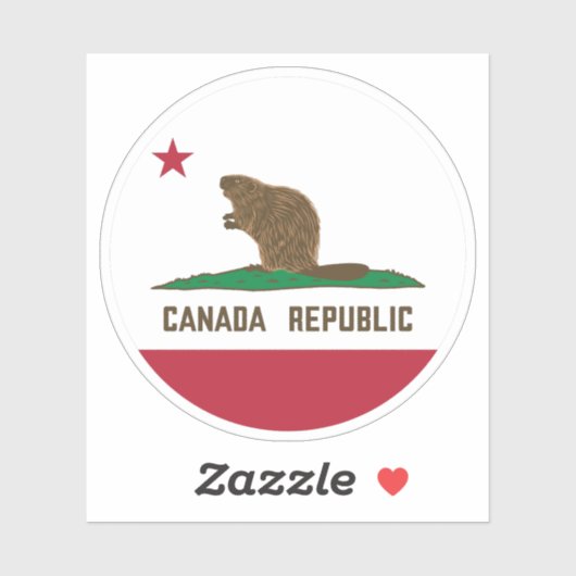 Canada Republiek California Flag Beaver Sticker (Vel)