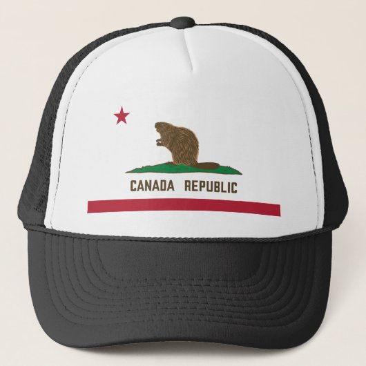 Canada Republiek California Flag Beaver Trucker Pet (Voorkant)