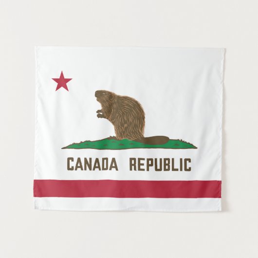 Canada Republiek California Flag Beaver Wandkleed (Voorkant (horizontaal))