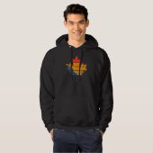 Canada Retro Distress Maple Leaf Design Hoodie (Voorkant volledig)