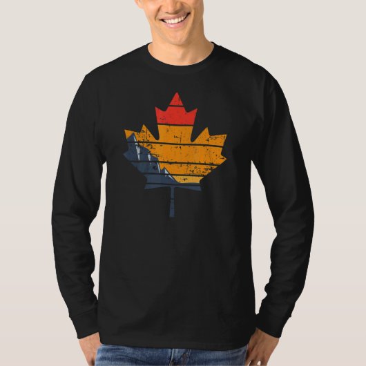 Canada Retro Distress Maple Leaf Design T-shirt (Voorkant)