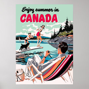 Canada Retro Vintage Travel Poster