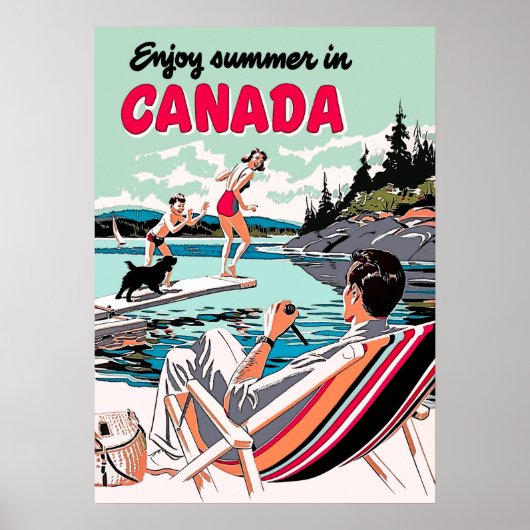 Canada Retro Vintage Travel Poster (Voorkant)