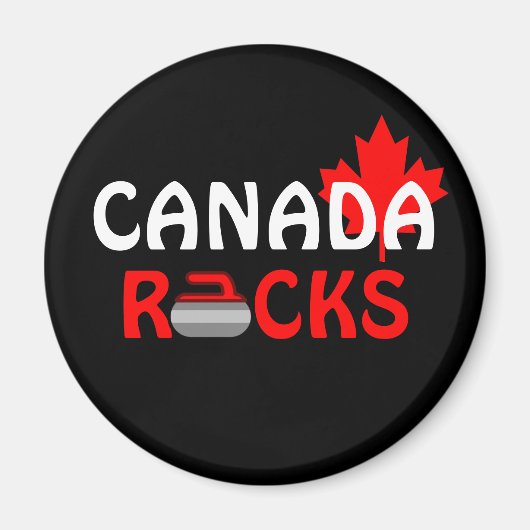 Canada Rocks - Curling Magneet (Voorkant)
