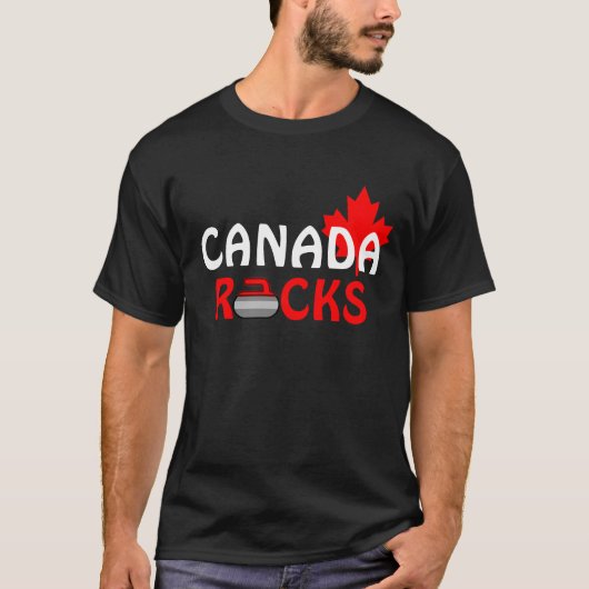 Canada Rocks - Curling T-shirt (Voorkant)