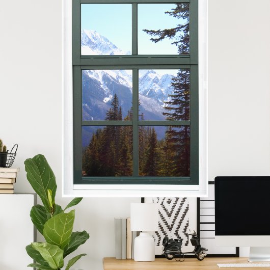 Canada Rocky Mountains Faux Window Uitzicht Poster (Thuiskantoor)