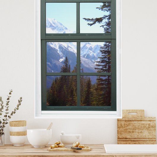Canada Rocky Mountains Faux Window Uitzicht Poster (Keuken)