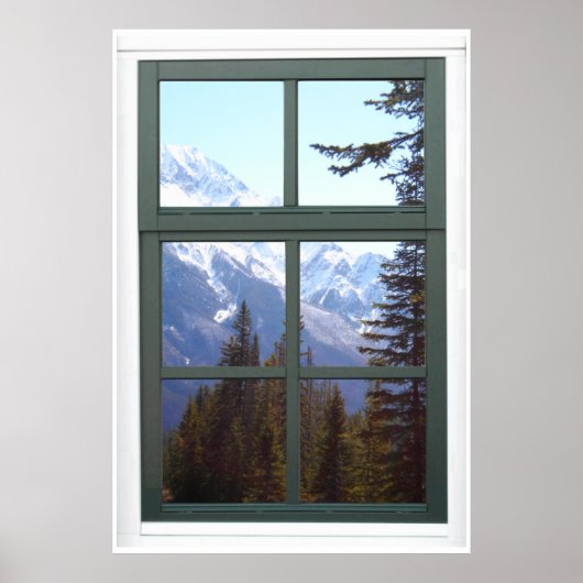 Canada Rocky Mountains Faux Window Uitzicht Poster (Voorkant)