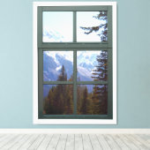Canada Rocky Mountains Natuur Faux Window Uitzicht Canvas Afdruk (Insitu (Houten vloer))