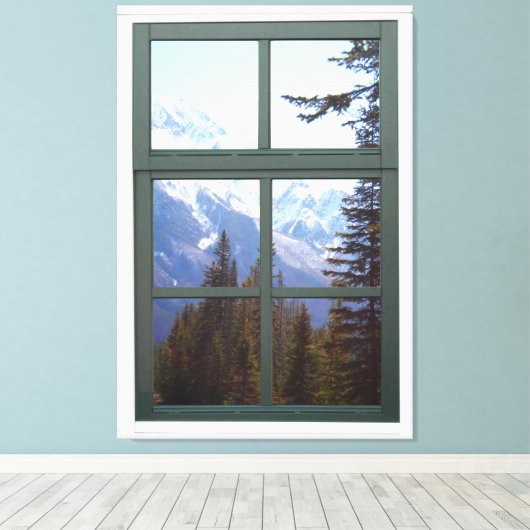 Canada Rocky Mountains Natuur Faux Window Uitzicht Canvas Afdruk (Insitu (Houten vloer))