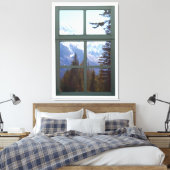 Canada Rocky Mountains Natuur Faux Window Uitzicht Canvas Afdruk (Insitu (Slaapkamer))