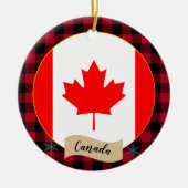 Canada, Rode buffalo-pleister en Canadese vlag Keramisch Ornament (Voorkant)