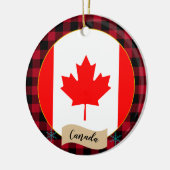 Canada, Rode buffalo-pleister en Canadese vlag Keramisch Ornament (Links)