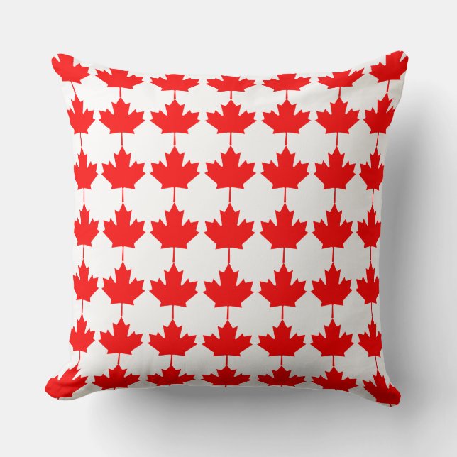 Canada Rode Esdoorn Blad Patroon Kussen (Voorkant)