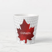 CANADA Rode esdoorn blad witte harten Latte Mok (Voorkant)
