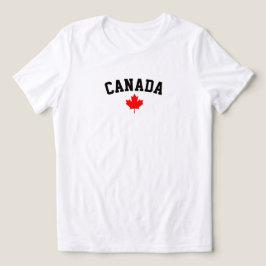 Canada Rode Esdoornblad Minimalistische Gebogen Te Tri-Blend Shirt