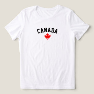 Canada Rode Esdoornblad Minimalistische Gebogen Te Tri-Blend Shirt