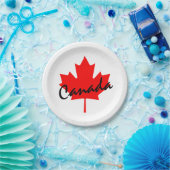 Canada Rode Esdoornblad Papieren Bordje (Feest)