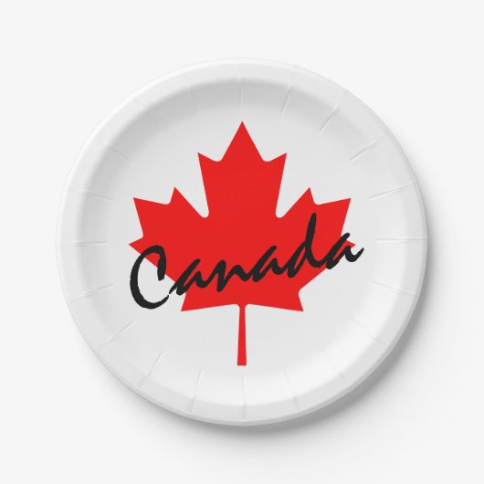 Canada Rode Esdoornblad Papieren Bordje (Voorkant)
