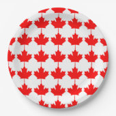 Canada Rode Esdoornblad Patroon Papieren Bordje (Voorkant)