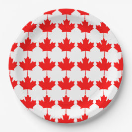Canada Rode Esdoornblad Patroon Papieren Bordje
