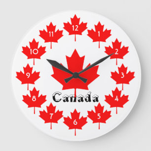 Canada Rode Esdoornblad Pret Klassieke Kitsch Souv Grote Klok