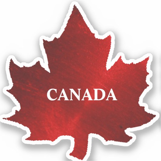 CANADA Rode esdoornblad Sticker (Voorkant)