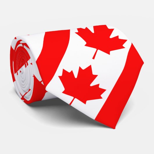 Canada Rode Esdoornblad Stropdas (Opgerold)