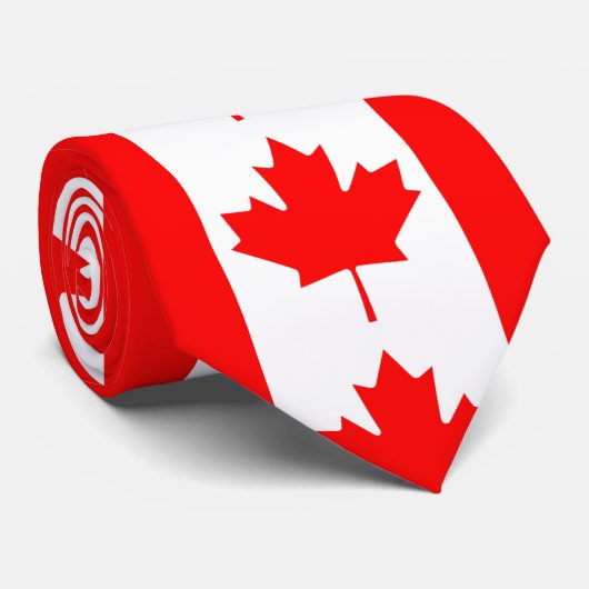 Canada Rode Esdoornblad Stropdas (Opgerold)