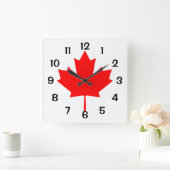 Canada Rode Esdoornblad Vierkante Klok (Huis)