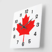 Canada Rode Esdoornblad Vierkante Klok (Hoek)