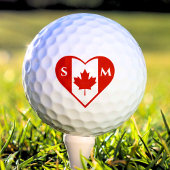 Canada Rode & Witte Hart Initialen Canadese Vlag Golfballen