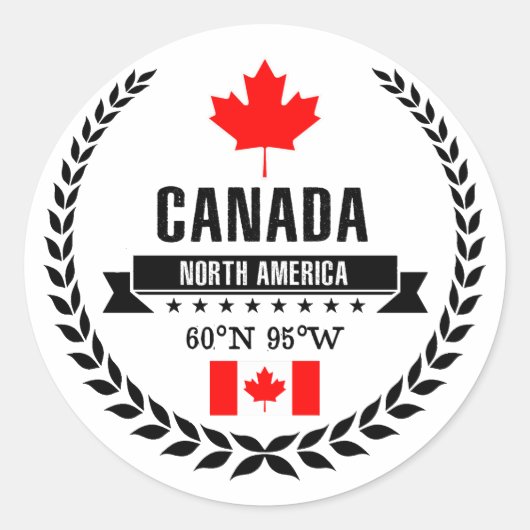 Canada Ronde Sticker (Voorkant)