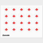 Canada rood esdoornblad met aanpasbare tekst hart sticker (Vel)