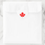 Canada rood esdoornblad met aanpasbare tekst hart sticker (Tas)
