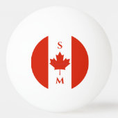 Canada Rood & Wit Canadese Initialen Pingpongbal (Achterkant)